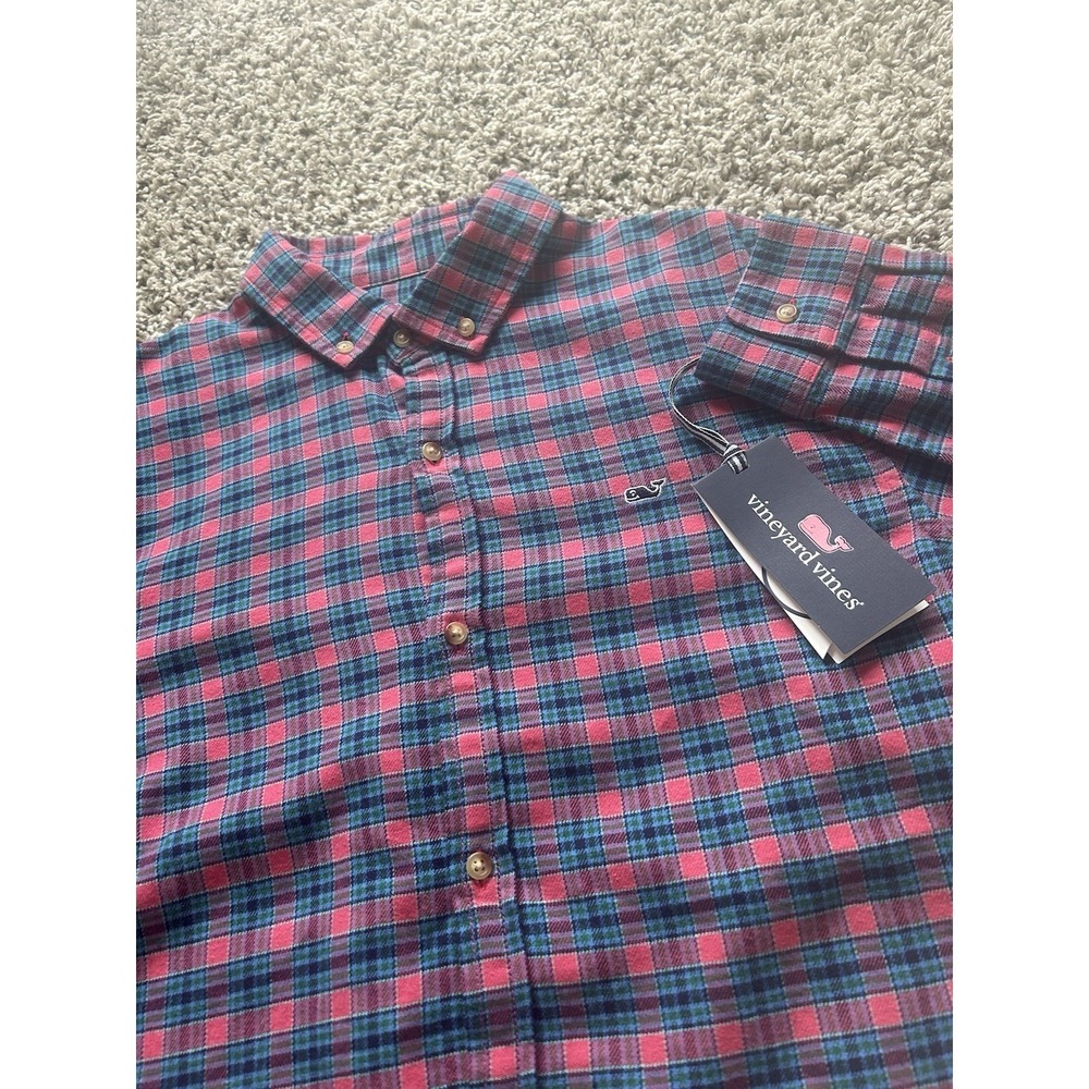 Vineyard Vines Boys XL Flannel Checkered Long Sleeve Button Down
